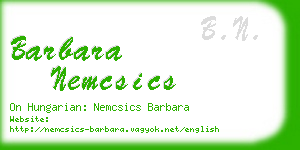 barbara nemcsics business card